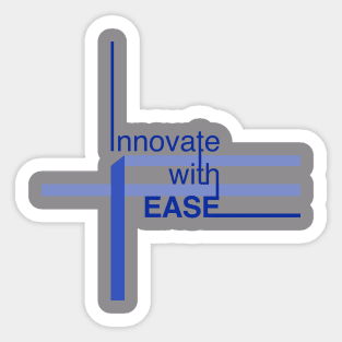 Innovate with Ease Stripes Blue Text Sticker